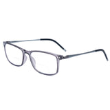 Superior Extremely Light Bifocal Reading Glasses Men Aluminum Arm TR90 Frame Blue Light Blocking Computer Readers Spring Hinge (+2.5, Bifocal & Aluminum Arm)