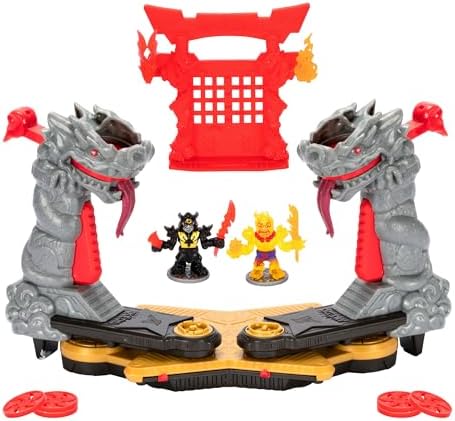 Legends of Akedo Ninja Fury Ninja Star Battle Arena - New Ninja Star Shooter Controllers, Over 35 Sound Effects, Includes 2 Exclusive Warriors, Weapons Rack & Additional Weapons & 6 Ninja Star Discs