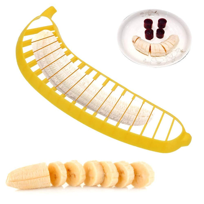 Guyuyii Banana Cutter Slicer - Quick, Safe, and Even Slices for Fruit Salads and Snacks - A Must-Have Kitchen Gadget for Kids, Adults, Elderly, and Healthy Eaters