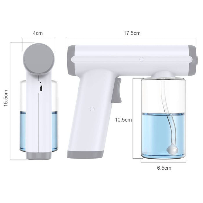 Cordless Fogger Sprayer Machine, Handheld Nano Steam Mist Machine, 10.5 oz, Rechargeable, Blue Light, for Indoor Outdoor