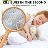 Electric Fly Swatter Bug Zapper Racket Mosquito Killer Battery Powered Electronic Fly Zapper with Hanging Ring for Home Indoor Outdoor