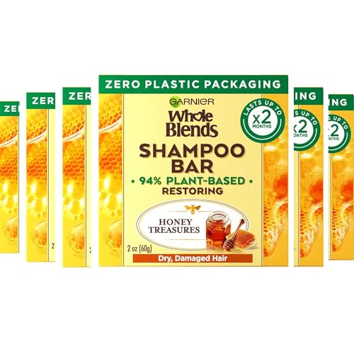 Garnier Whole Blends Restoring Shampoo Bar for Dry, Damaged Hair, Honey Treasures, 2 Oz, Pack of 6 (Pack of 6)