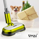 Cordless Electric Mop, Electric Spin Mop with LED Headlight and Water Spray, Up to 60 mins Powerful Floor Cleaner with 300ml Water Tank, Polisher for Hardwood, Tile Floors, Quiet Cleaning & Waxing