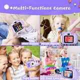 Dwfit Upgrade Selfie Kids Camera, Christmas Birthday Gifts for Boys Girls Age 3-12, HD Kids Digital Video Cameras for Toddler with Cartoon Soft Silicone Cover, Portable Toy for 3 4 5 6 7 8 Years Old