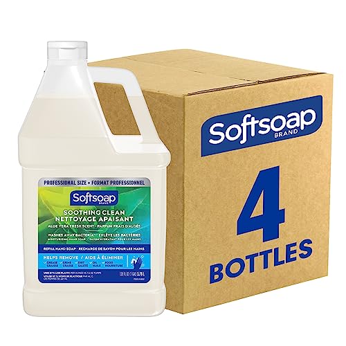 Softsoap Liquid Hand Soap Refill, Soothing Clean, Aloe Vera Fresh Scent - 1 gallon, Pack of 4