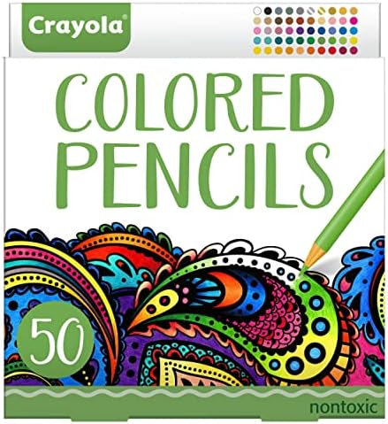 Crayola Colored Pencils For Adults (50ct), Colored Pencil Set for Adult Coloring Books, Coloring Set, Gift for Teens & Adults [Amazon Exclusive]
