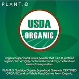 Plant.O Organic Super Greens [Fruit & Veggie Supplement] High Absorption Antioxidants from Green Powder with Alfalfa, Beet Root, Tart Cherry for Immune Support, Gut Health, Energy, 60 Veggie Tablets