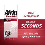 Afrin Original Maximum Strength 12 Hour Sinus Congestion Relief Pump Mist - Fast Acting Allergy Nasal Decongestant and Sinus Spray for Powerful Nasal Congestion Relief 0.5oz (15mL)