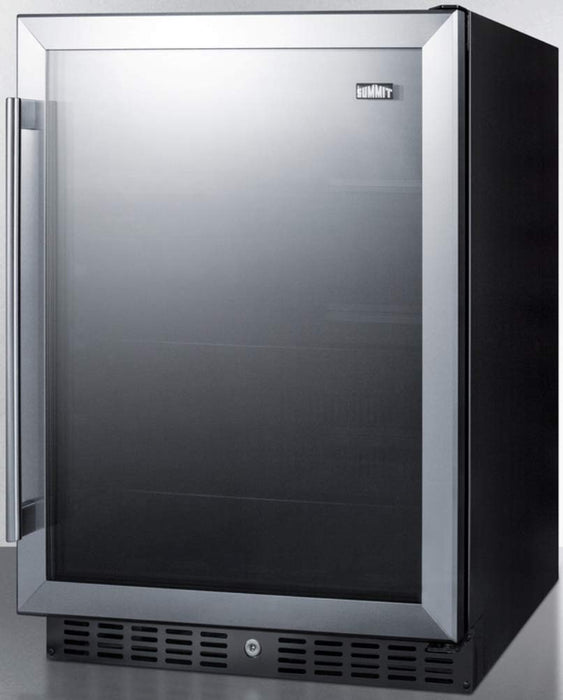Summit 24" Refrigerator, 5.0 cu.ft. capacity, ADA Compliant, Stainless Steel, Built-in, Glass Door - AL57G