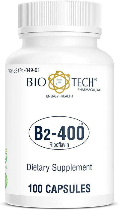 BIO E=H TECH PHARMACAL, INC. ENERGY = HEALTH B2-400, 100 Capsules “ All-Natural Supplement “ Supports Clarity and Productivity “ No Artificial Colors