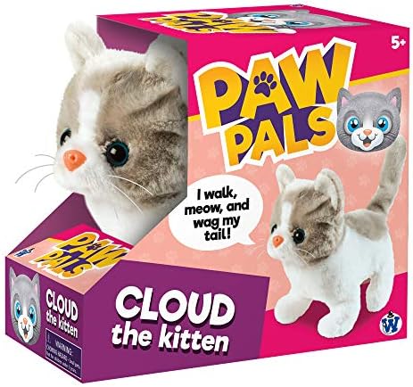Westminster, Inc. Cloud the Kitten - Cute, Cuddly, Plush Battery Operated Cat Toy Walks, Wiggles, and Meows with Sound
