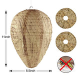 2 Pack Fabric Wasp Nest Decoy Outdoor Garden Hanging Wasps Deterrent Fake Wasp Repellent for Home Hornets Wasps Yellow Jackets Waterproof