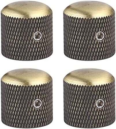 4Pcs Metal Guitar Knobs Volume Tone Control Knobs Dome Knobs with with Allen Keys Screws for Fender Telecaster Gibson Les Paul Electric Guitar Bass (Bonze)
