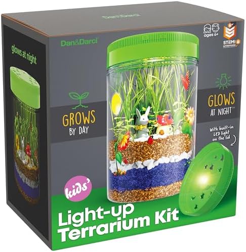 Light-Up Terrarium Kit for Kids - STEM Science Kits - Easter Gifts for Kids - Educational DIY Kids Toys for Boys & Girls - Crafts Projects Ideas for Ages 6 7 8-12 Year Old Age