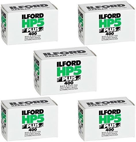 Ritz Camera Pack of 5 Ilford 1574577 HP5 Plus, Black and White Print Film, 35 mm, ISO 400, 36 Exposures
