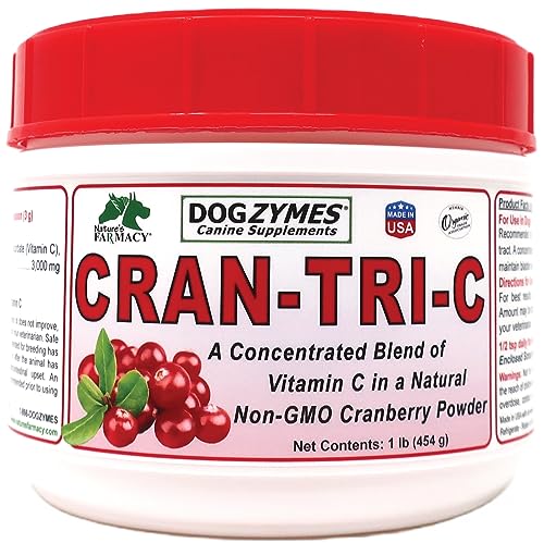 Dogzymes Cran Tri C Urinary Tract Support, Vitamin C Blend, 1418mg per Teaspoon (1 Pound)