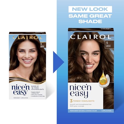 Clairol Nice'n Easy Permanent Hair Dye, 8SC Medium Copper Blonde Hair Color, Pack of 3