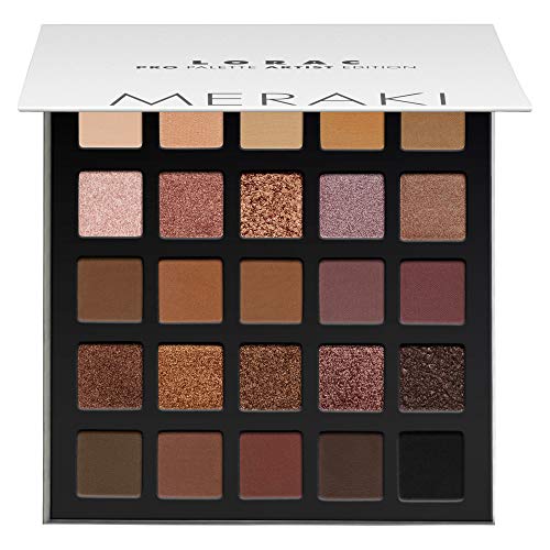 LORAC PRO Matte & Shimmer Eyeshadow Palette, Metallic High Pigmented, Mirror Compact