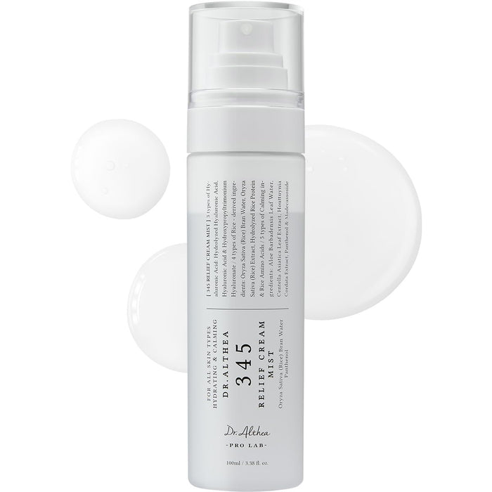 Dr.Althea 345 Relief Cream Mist, Korean Vegan Skin Care, 3.38 Fl Oz