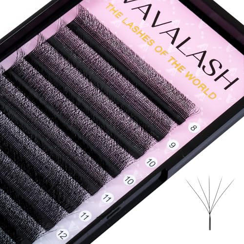 VAVALASH W-shaped Eyelash Extension 5D Premade Fans 0.07 C Curl Volume Lash Extensions Easy Fanning Lashes Matte Black Volume Premade W Lashes(W Shaped-5D-0.07-C-14mm）