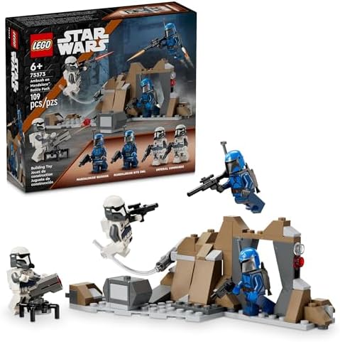 LEGO Star Wars: The Mandalorian Ambush on Mandalore Battle Pack, Building Toy with 4 Star Wars Minifigures, Collectible Brick Built Playset, Star Wars Gift Idea for Boys and Girls Ages 6 and Up, 75373