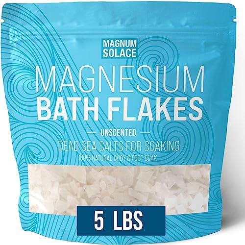 Magnesium Flakes for Bath - Magnesium Chloride Flakes - Dead Sea Salts for Soaking, 5.0 LBS