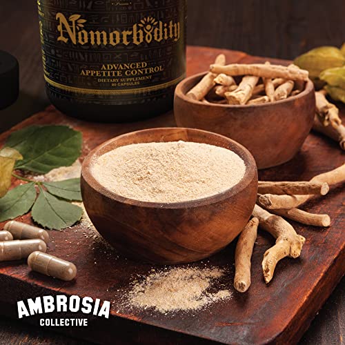 Ambrosia Nomorbidity Advanced Appetite Control & Hunger Management Formula | Appetite Suppressant & Mood Support with KSM-66 Ashwagandha, Garcitrin, and Thinogen