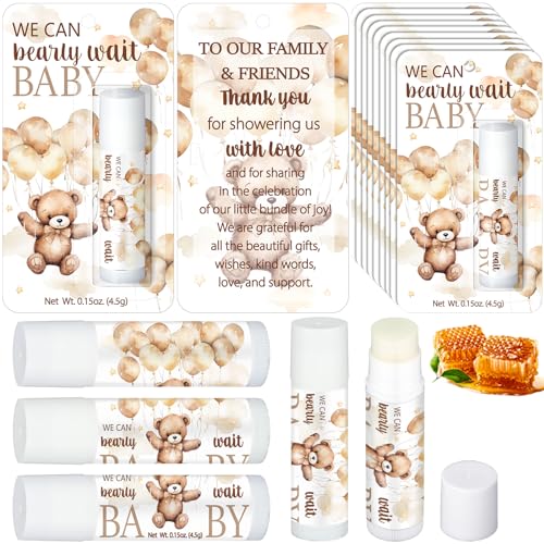 30 Pack Baby Shower Games Prizes Party Gifts Bulk Lip Balms Favors for Winners Adults Guests Gender Reveal Favors Decorations Baby Shower Souvenirs Gift Bags Stuffers(Bear)