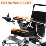 28+ Miles Long Travel Range, Electric Wheelchair for Adults Lightweight Foldable, All Terrain Motorized Power Wheelchair for Seniors Portable, Airline Approved