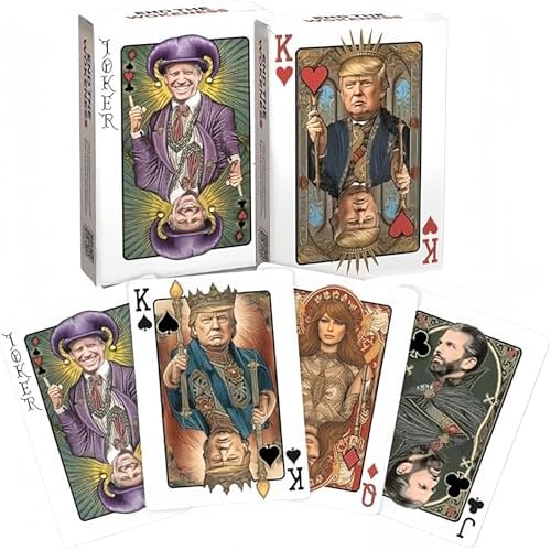 Trump Playing Cards,Premium Collectible Deck Featuring and Cardstock for Poker Nights - 52 Cards + 2 Jokers, Standard (1pcs)