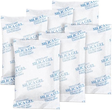 Silica Gel Packets – 50 Gram 25 Packs Moisture Absorbers, Desiccant Packs for Storage, Food Safe Desiccant for Foods, Seeds, 3D Filaments, Electronics, Safes