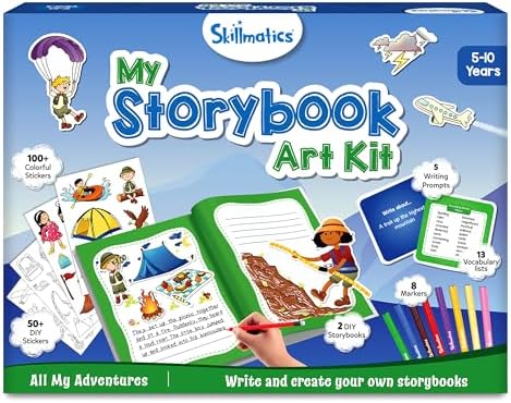 Skillmatics Storybook Art Kit - All My Adventures Art Kit for Kids, Write & Create Adventure Stories, Creative Activity for Boys & Girls, DIY Kit, 300+ Stickers, Gifts for Ages 5, 6, 7, 8, 9, 10