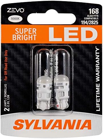 SYLVANIA ZEVO 168 T10 W5W White LED Bulb, (Contains 2 bulbs)