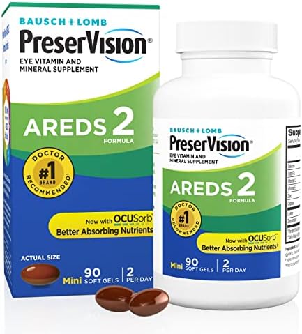 PreserVision AREDS 2 Eye Vitamin & Mineral Supplement, Contains Lutein, Vitamin C, Zeaxanthin, Zinc & Vitamin E, 90 Softgels (Packaging May Vary)