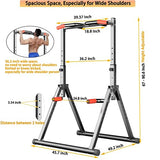 DOBESTS Foldable Power Tower Dip Station Pull Up Bar Station Adjustable Multifunction Fitness Tower Station Training Equipment Home Outdoor, Stable Triangular Structure