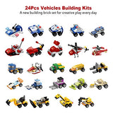 D-FantiX Christmas Advent Calendar 2024, Kids Building Toys Advent Calendar Countdown to Christmas with Vehicles Pull Back Cars Construction Toys 24 Days Count Down Gift for Toddler Boys Girls