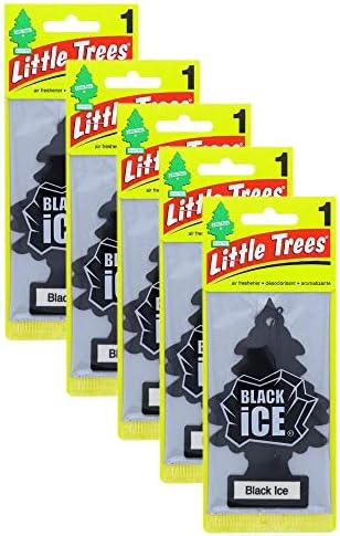 OCD Bargain Little Trees Car Hanging Air Freshener for Home and Car 5 Pack (Black Ice)