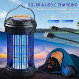 Solar Bug Zapper Outdoor Waterproof, Cordless Mosquito Zapper with 3600mAh Rechargeable Battery for Home, Backyard, Camping, Kitchen, 3 in 1 Electric Fly Zapper for Mosquitoes Gnats Flies Moths(2pc)