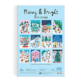 Galison Louise Cunningham Merry and Bright 12 Days of Christmas Advent Puzzle Calendar from Galison - Includes 12 80-Piece Puzzles, 5” x 7” Each, Unique Holiday Jigsaw Puzzle Set, Great Gift Idea