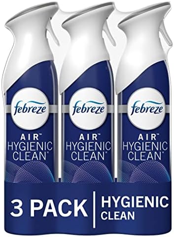 Febreze Air Freshener, Air Effects Hygienic Air Cleaning Spray, Clean Splash Scent, 8.8 Oz. Aerosol Can (Pack of 3)