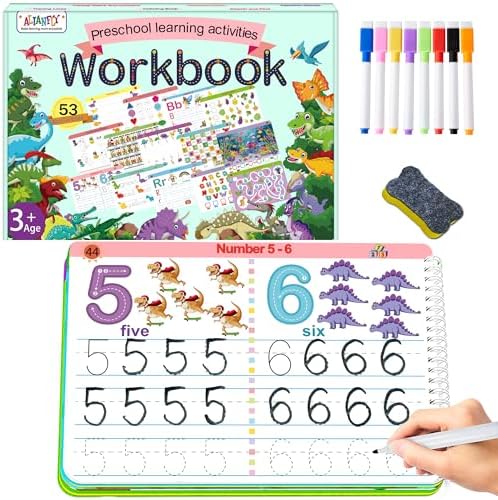 Preschool Learning Activities Educational Workbook - Toddler Prek Montessori Handwriting Practice Activity Tracing Toys Busy Book for Kids, Autism Learning Materials and ABC Learning Book