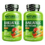 NATURELO Bariatric Multivitamin - One Daily with Iron - Supplement for Post Gastric Bypass Surgery Patients - Natural Whole Food Nutrition - 120 Veggie Capsules