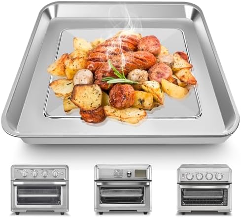 Air Fryer Tray Replacement for Cuisinart TOA-60 TOA-65 TOA-70 Toaster Air Fryer Convection Oven, 12.4 * 11'' Mesh Air Fryer Stainless Steel Basket Wire Rack Accessories Parts, Dishwasher Safe