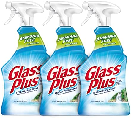 Glass Plus Glass Cleaner, 32 fl oz Bottle, Multi-Surface Glass Cleaner (Pack of 3)