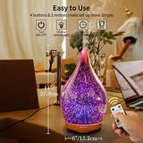 Porseme 280ML Essential Oil Diffuser, Aroma Ultrasonic Humidifier with Remote Control, BPA Free, Auto Shut-Off, Timer Setting