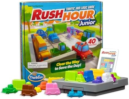 ThinkFun Rush Hour Junior - Classic Traffic Jam Logic Game | New Look for 2024 | STEM Toy for Kids | Engaging Puzzles for Ages 5 and Up | Junior Edition of The International