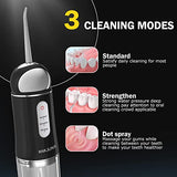 Water-Flosser-Cordless-Teeth-Cleaner MAKJUNS Water Dental Flosser with 3 Modes 4 Jets Rechargeable Dental Oral Irrigator for Home Travel (Premium Black)