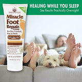 Miracle Foot Repair Cream (8 oz / 3-Pack) Repairs Dry Cracked Heels and Feet, 60% Pure UltraAloe Moisturizes, Softens, and Repairs