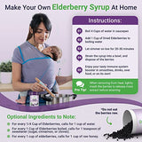 USDA Organic Dried Elderberries 1lb Bulk (Safest Packaging, Resealable Bag, BPA-Free Scoop) Natural, non-irradiated, Raw Whole Black Elderberry, Immune Support, Make Sambucus Elderberry Syrup, 1 Pound