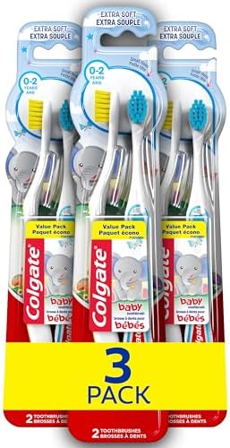 Colgate My First Baby and Toddler Toothbrush, Extra Soft Toothbrush, 6 Count